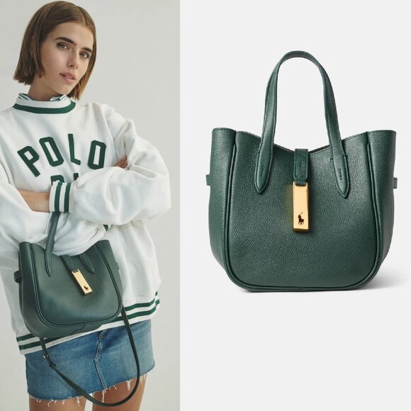 Polo Ralph Lauren Polo ID Small Tote Green - Picture 1 of 9